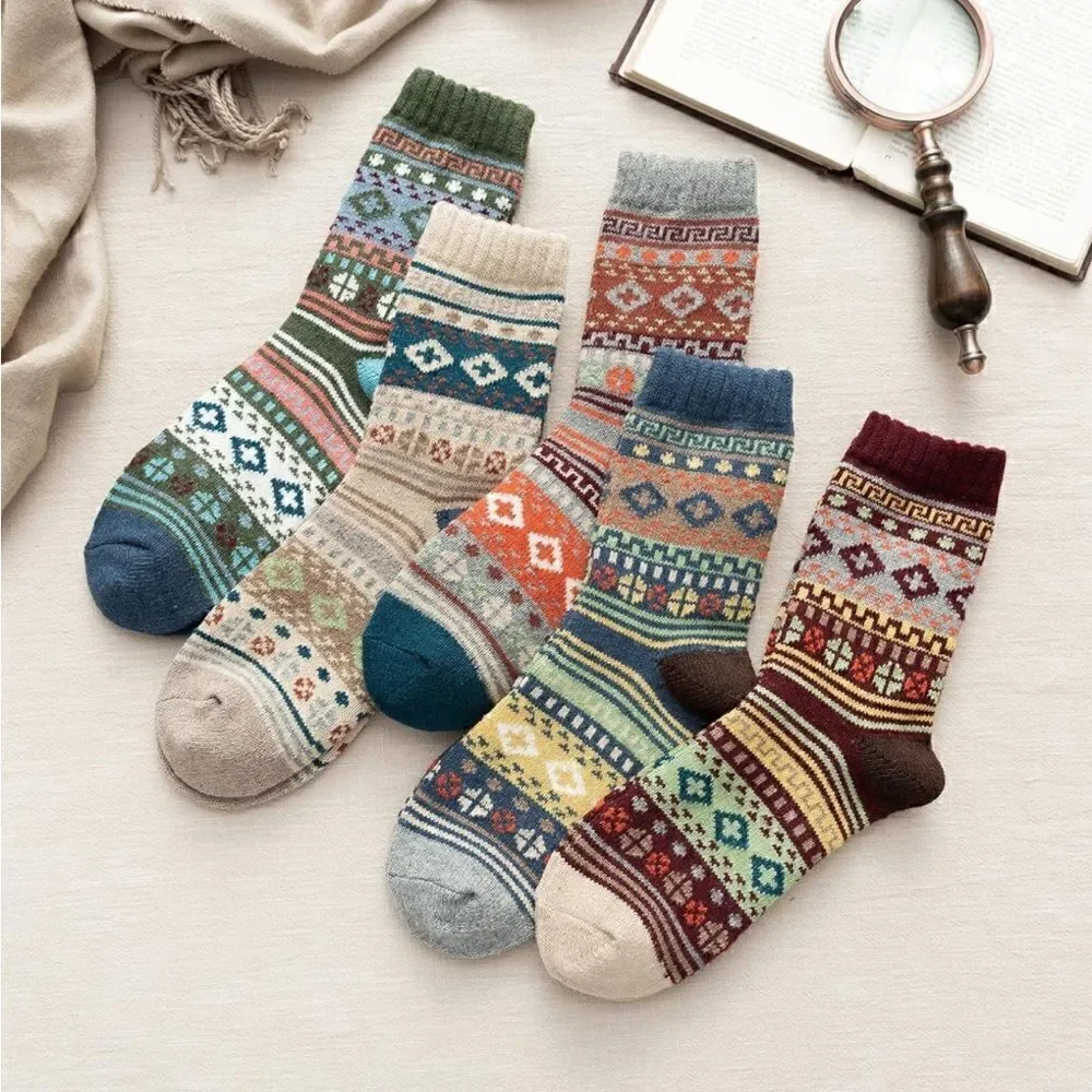 Nordic style wool winter socks